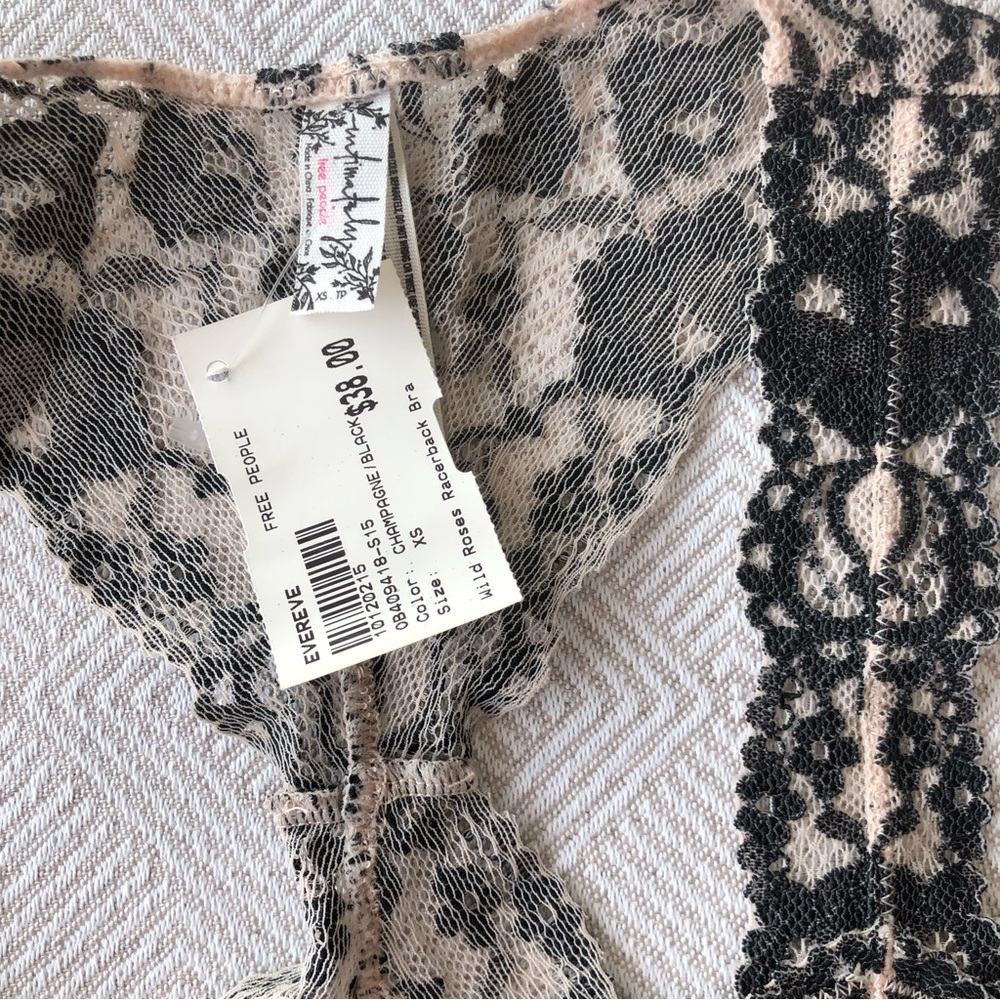NWT Free People Wild Roses Racerback Bra XS - Picture 3 of 3